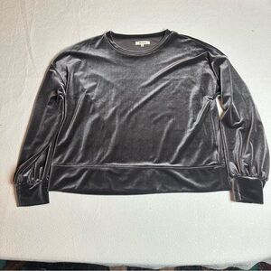 ✨ Madewell Velvet Pullover Sweatshirt Gray Loungewear L